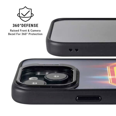 Superman 2025 Energy Shield Neon Emblem iPhone 14 Kickstand Case
